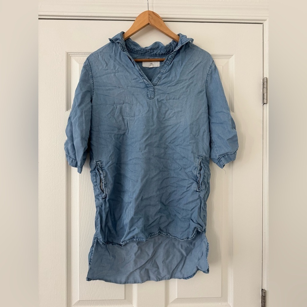 Denim Chambray Tunic Shirt